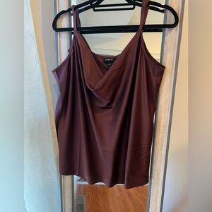 TORRID Burgundy Satin Cowl Neck Camisole Size 1 (14-16) NWT